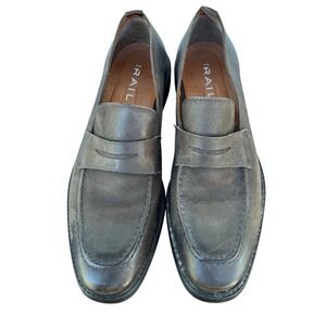 Nordstrom The Rail‎ Mens Distressed Brown Leather Loafer Shoes Size 45 11.5 Work